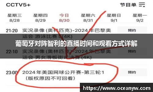 葡萄牙对阵智利的直播时间和观看方式详解